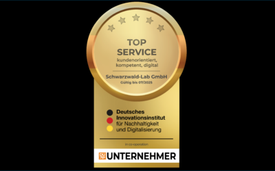 Schwarzwald-Lab GmbH erhält Top Service Award vom Deutschen Innovationsinstitut für Nachhaltigkeit und Digitalisierung